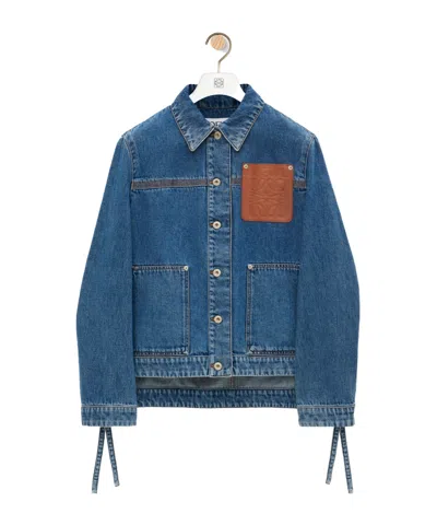 Loewe Long-sleeved Denim Jacket In Blue
