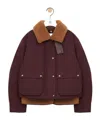 Loewe Cotton-blend And Shearling Puffer Jacket In Burgundy