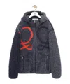 Loewe Pile Oversize Jacket Fleece Texture Hood In Multi