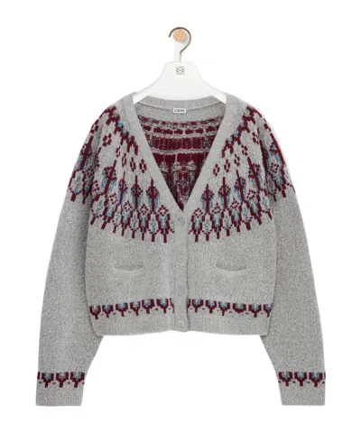 LOEWE FAIR ISLE-PATTERN PATCH-POCKET CARDIGAN