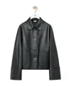 Loewe Leather Collared Jacket In Black