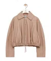 Loewe Womens Beige Classic-collar Leather Balloon Jacket