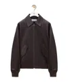 Loewe Long-sleeved Leather Jacket In Brown