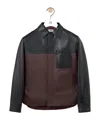 Loewe Leather Overshirt With Contrasting-panels In Black
