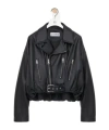 Loewe Long-sleeved Leather Jacket In Black