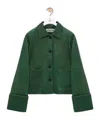 Loewe Long-sleeved Leather Jacket In Green