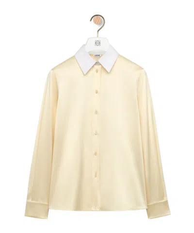 Loewe Long-sleeved Satin Shirt In Nude