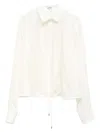 Loewe White Balloon-sleeve Silk Shirt In White
