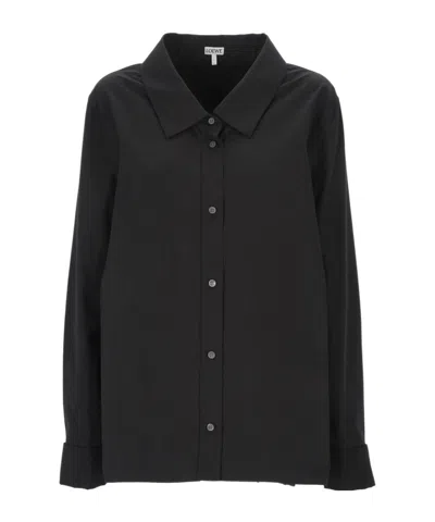 Loewe Long-sleeved Shirt In Black