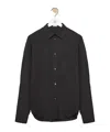 Loewe Mens Brand-embroidery Patch-pocket Long-sleeve Cotton Shirt Black In Black