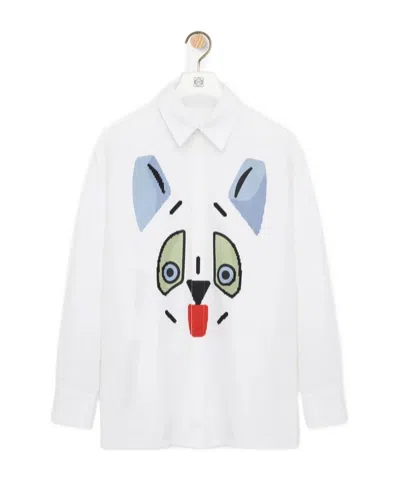 Loewe Long-sleeved Shirt In White