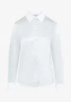 Loewe Silk Shirt With Pointed Collar And Long Sleeves In Blue