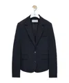 Loewe Womens Navy Blue Tailored Wool-blend Jacket In Blue
