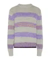 Loewe Striped Wool-blend Sweater In Gray