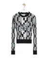 Loewe Womens  Anagram-embroidered Knitted Cotton Jumper In Gray/light Gray