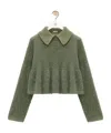 Loewe Mohair-blend Polo Jumper In Green