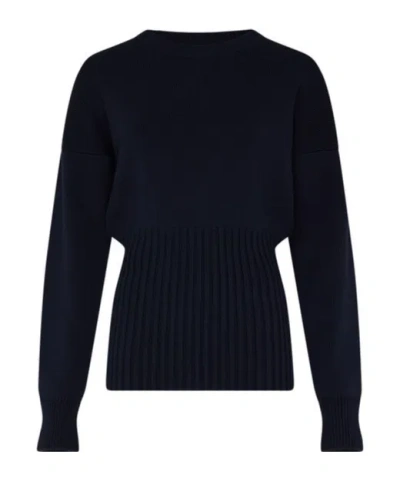 Loewe Long Ribbed Wool Sweater In Blue