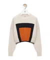 Loewe Paneled Color-block Cable-knit Wool Sweater In White