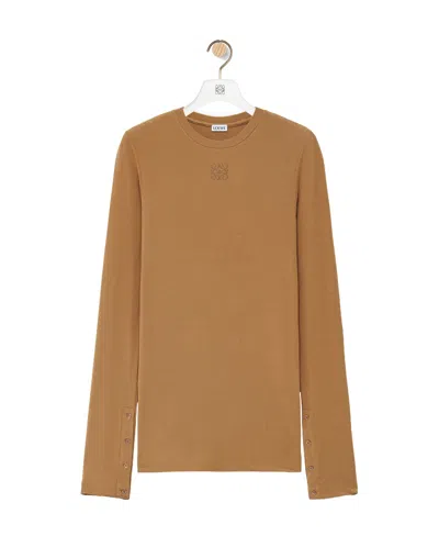 Loewe Long Sleeved T-shirt In Brown