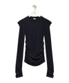 Loewe Long Sleeve Top In Viscose And Silk In Black
