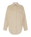 Loewe Long-sleeved Wool And Cashmere Coat In Light Beige Mixed Color