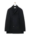 Loewe Double-breasted Shawl-collar Wool Peacoat In Black