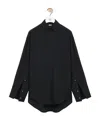 Loewe Womens Black Relaxed-fit Long-sleeve Wool-blend Shirt In Black