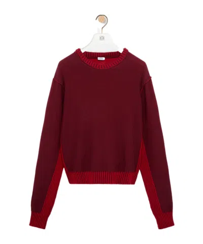 Loewe Long-sleeve Knit Top In Burgundy