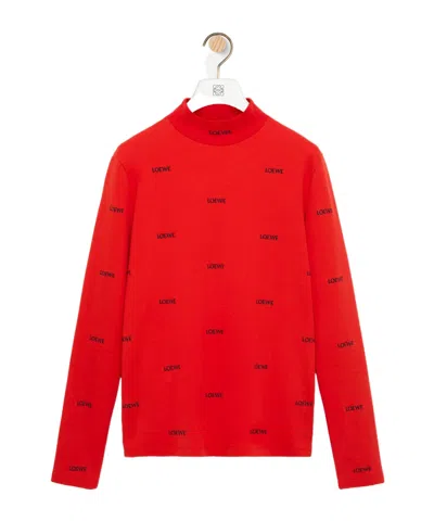 Loewe Long-sleeve Knit Top In Red