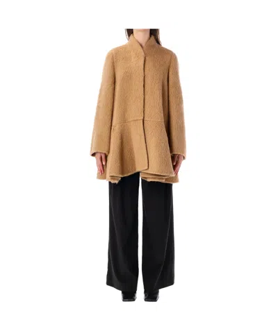 Loewe Long-sleeved Coat In Brown