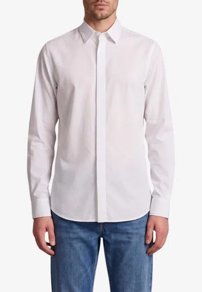 Loewe Long-sleeved Slim Poplin Shirt In White