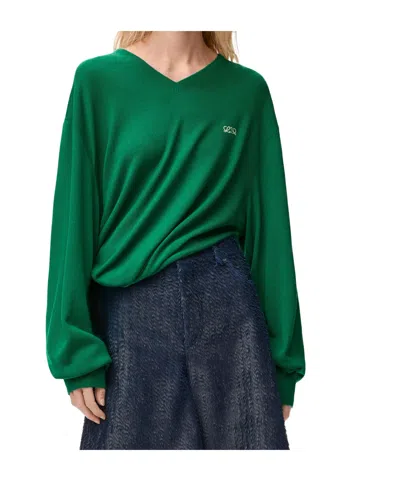 Loewe Long-sleeved Sweater In Green
