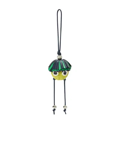 Loewe Womens Green Loomie Leather Bag Charm In Multi
