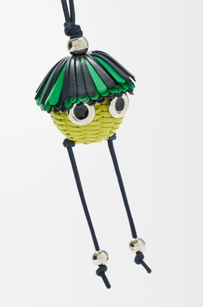 Loewe Womens Green Loomie Leather Bag Charm In Multi