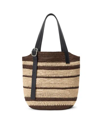 LOEWE LOOP BASKET BAG IN RAFFIA
