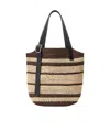 Loewe Loop Basket Striped Shoulder Bag In Purple