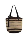 Loewe Loop Basket Striped Shoulder Bag In Black
