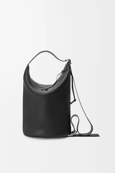 Loewe Loop Bucket In Supple Grained Leather Skin For Man In Black