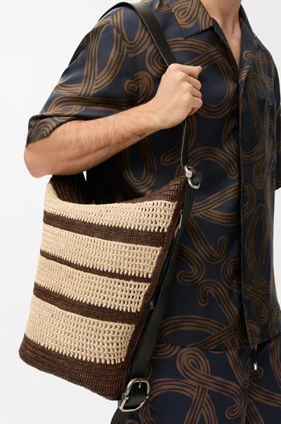 Loewe Loop Bucket In Raffia For Man In Brown