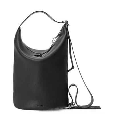 Loewe Loop Bucket In Supple Grained Calfskin In Purple