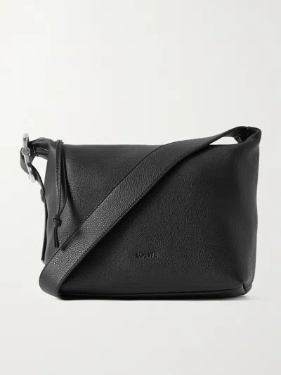 Loewe Loop Full-grain Leather Messenger Bag In Black