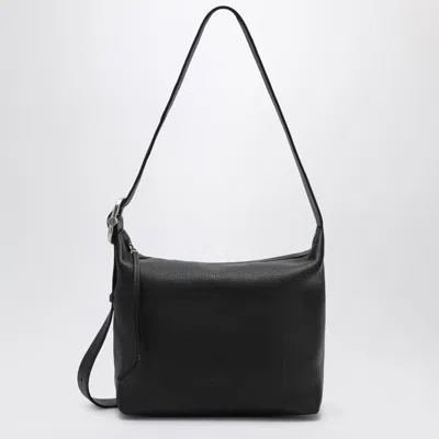 Loewe Loop Hobo Bag In Black Grained Leather