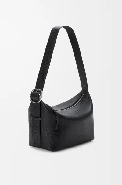Loewe Loop Hobo In Supple Grained Leather Skin For Man In Black