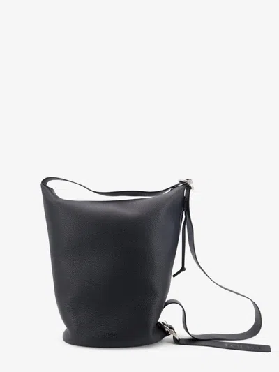 Loewe Loop Leather Crossbody Bag In Black