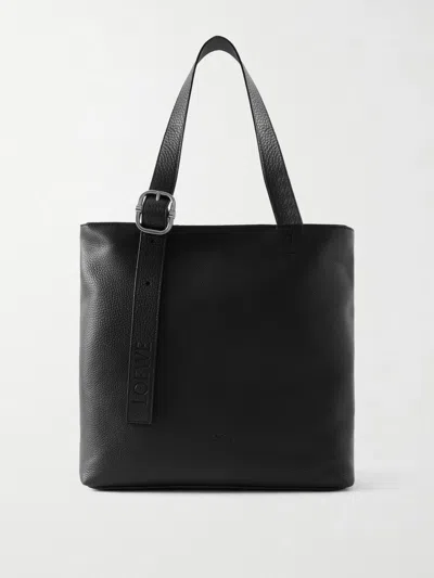 Loewe Loop Zipped Tote In Supple Grained Leather Skin For Man In Black