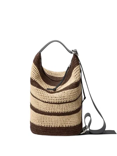 LOEWE LOOP STRIPED INTERWOVEN SHOULDER BAG