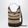 Loewe Loop Striped Interwoven Backpack In Brown