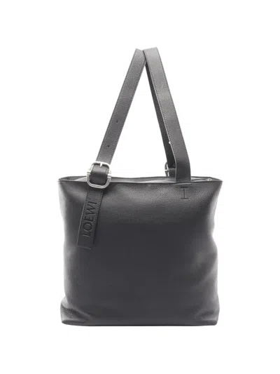 Pre-owned Loewe Loop Zip Tote Bag In Black