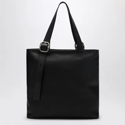 Loewe Loop Zip Tote Bag In Soft Black Leather