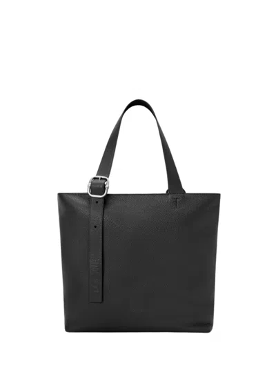 Loewe Loop Zipped Leather Tote In Black